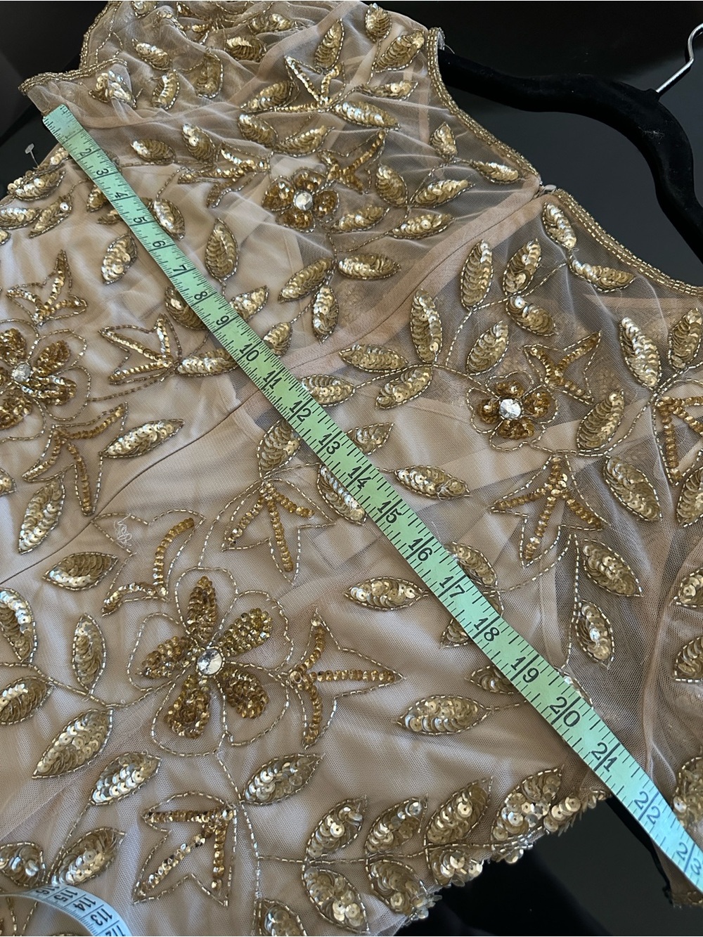 Adrianna Papell Beaded Gown,New,NoMissing Beads,ChampagneGold.actualColor#1-3 - Picture 9 of 10